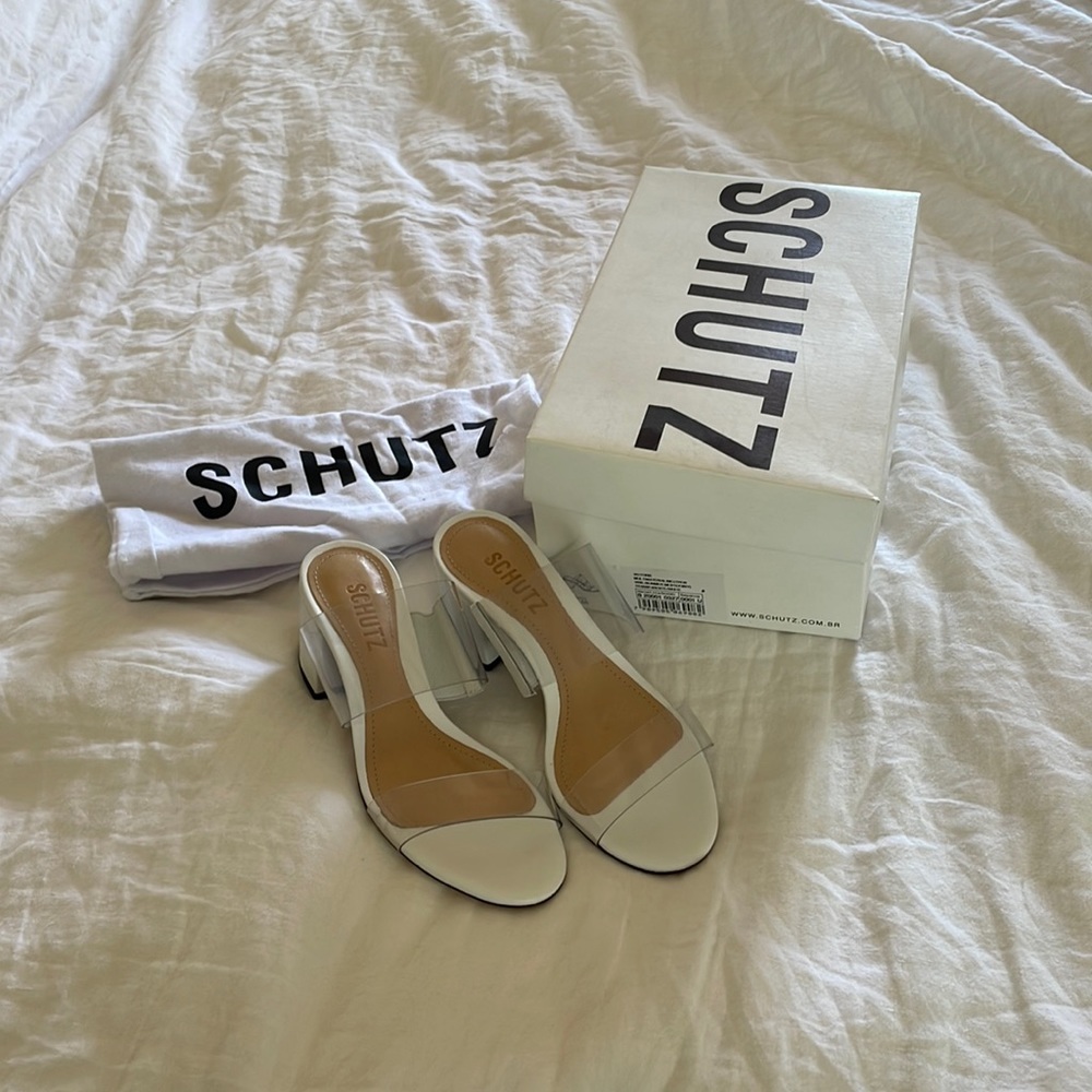 Schutz white pvc sandals - size 5.5